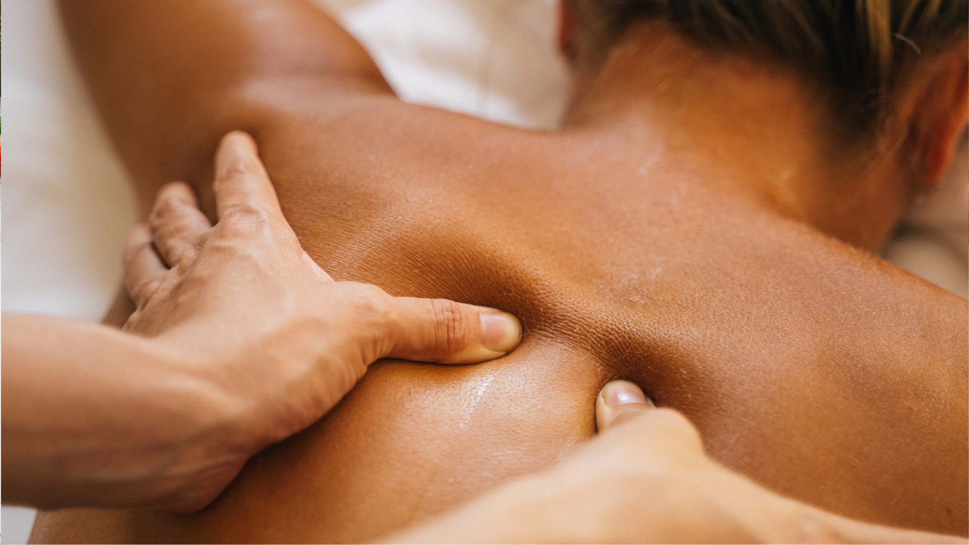 a person receiving a back massage
